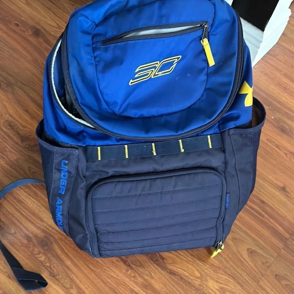 Under Armour Steph Curry large blue navy backpack knapsack